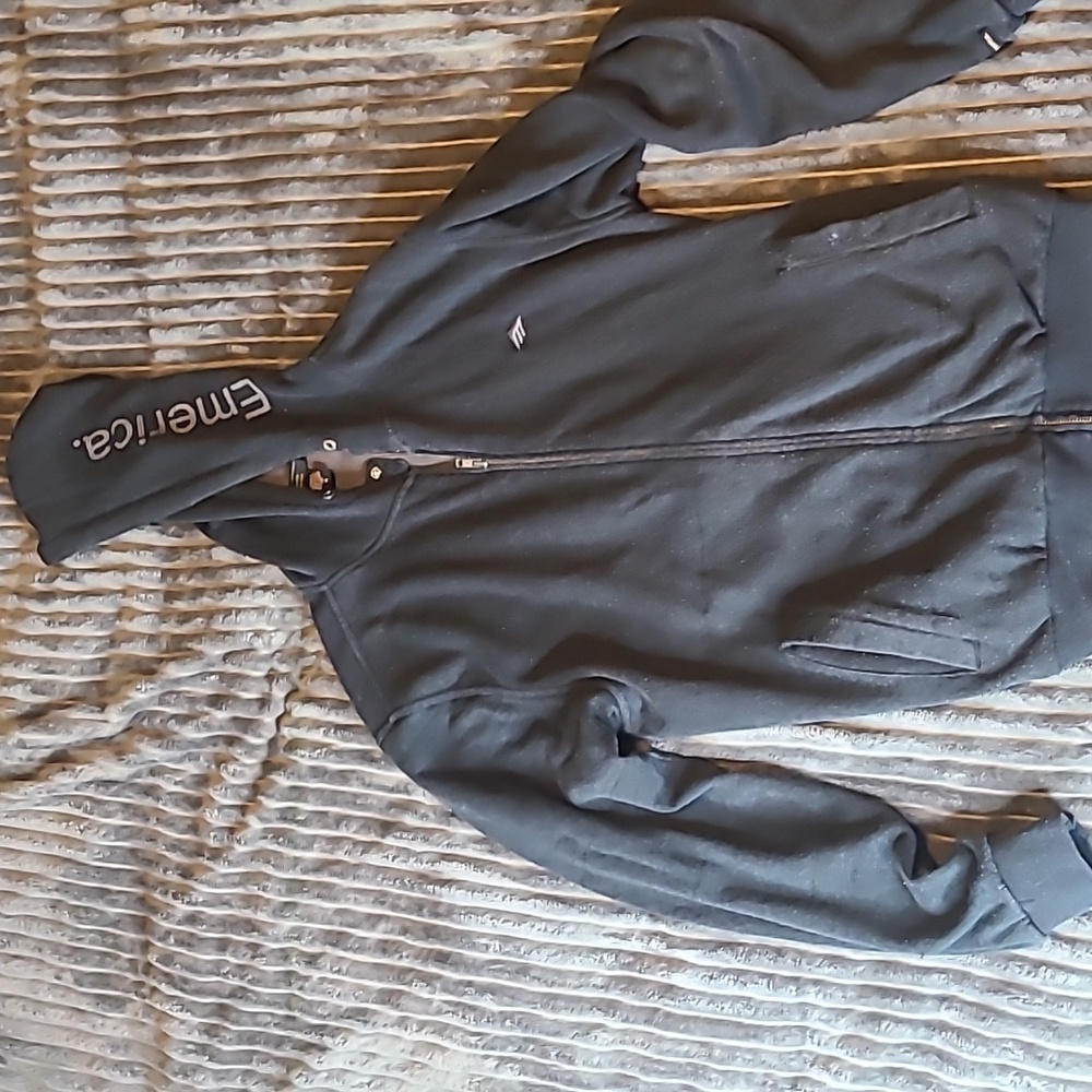 Emerica zip up sweater. Size Medium fits like a large. Black charcoal. Skate